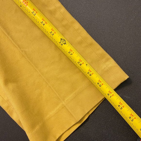 PETER CHRISTIAN Mens W 36 L 30 Mustard Flat Front Chinos Pants - Picture 12 of 13